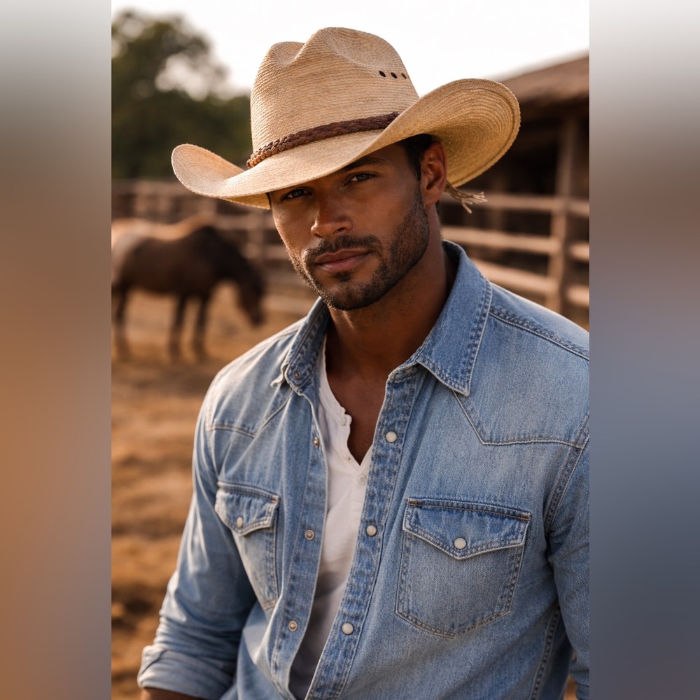 Resistol Jason Aldean Straw Cowboy Hat Size 7 1/4 23” Western Ventilated Cowgirl